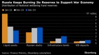 Войната изяде почти една четвърт от ликвидните активи на Русия през 2024 г.